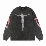 HLSTR Christ Long-Sleeve Washed Black T-Shirt