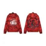 HLSTR Sports Tie-Dye Skull Hoodie Red