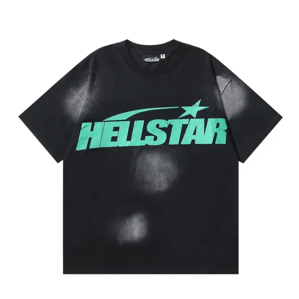 HLSTR Star Gel Sport Logo Washed Short Sleeved T-shirt