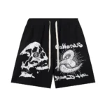 HSTR Skull 8 Print Logo Black Shorts