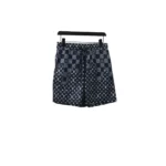 LV Checkerboard Jacquard Panel Beach Shorts Black