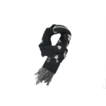 LV Double-Faced Jacquard Velvet Fringe Scarf Black