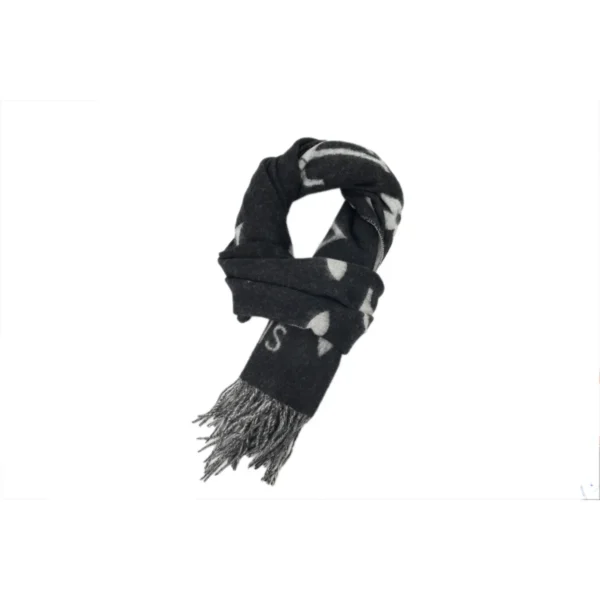 LV Double-Faced Jacquard Velvet Fringe Scarf Black