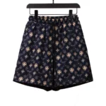 LV Monogram Printed Silk Shorts Black