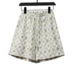LV Monogram Printed Silk Shorts White