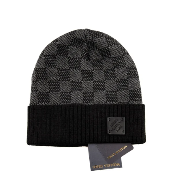 LV Petit Damier Beanie Black Gray