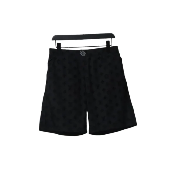 LV Printed Flocked Beach Shorts Black