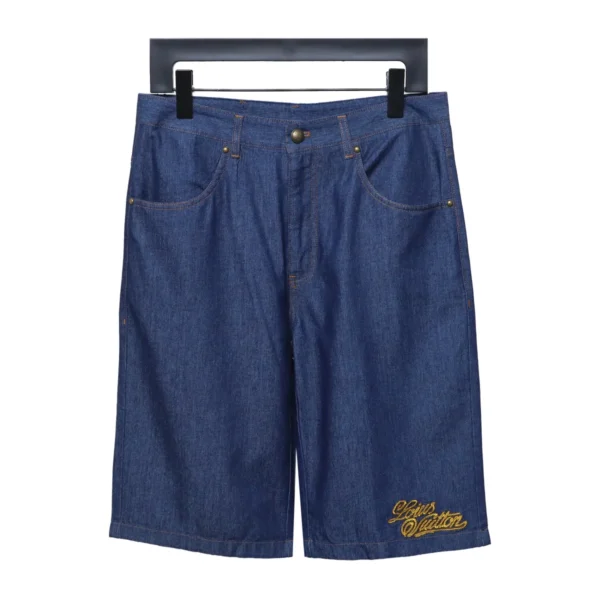 LV Rope Embroidery Denim Shorts