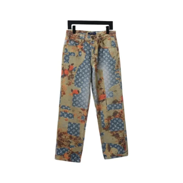 LV Rose Floral Distressed Carpenter Jeans