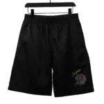 LV Sun Printed Cotton Track Shorts Black