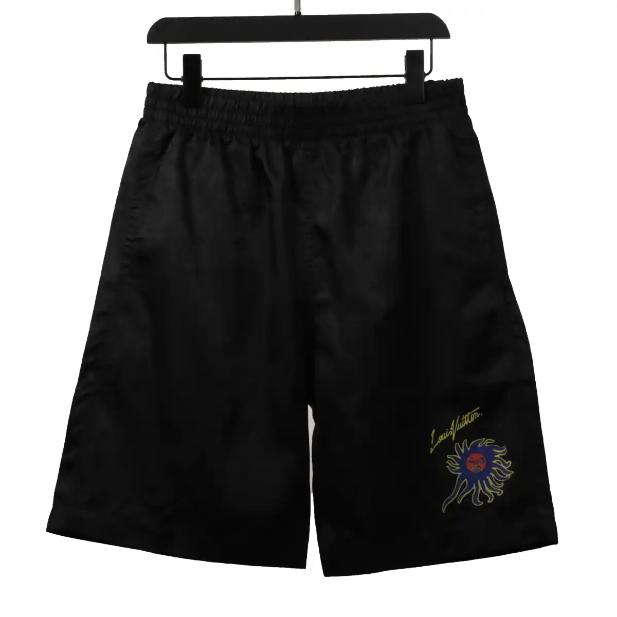 LV-Sun-Printed-Cotton-Track-Shorts-Black-1.webp LV Sun Printed Cotton Track Shorts Black - immagine 1