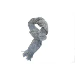 LW Checkerboard Jacquard Fringed Cashmere Scarf Blue