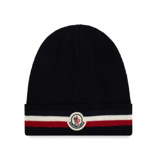MCLR Cashmere Wool Beanie Striped Black