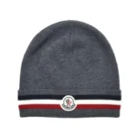 MCLR Cashmere Wool Beanie Striped Gray