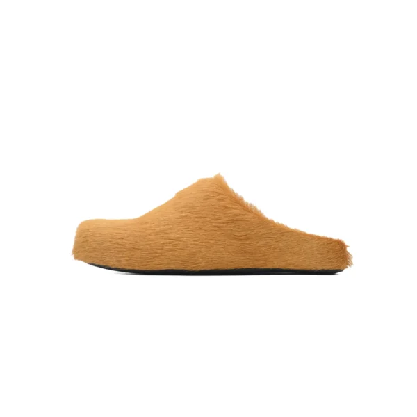 MRNI Long-hair Calfskin Fussbett Sabot Earthy Yellow