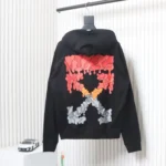 OFF WHT Arrow Print Hoodie Black Red