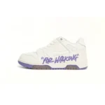 OFF WHT Out Of Office OOO “For Walking” Low Tops White Purple Printing