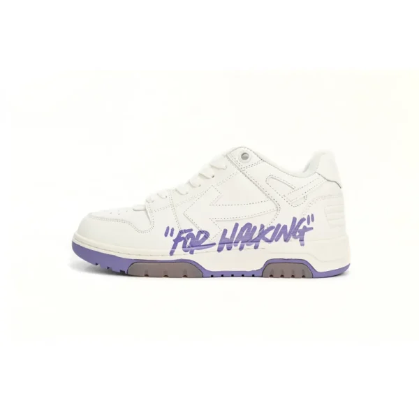 OFF WHT Out Of Office OOO “For Walking” Low Tops White Purple Printing