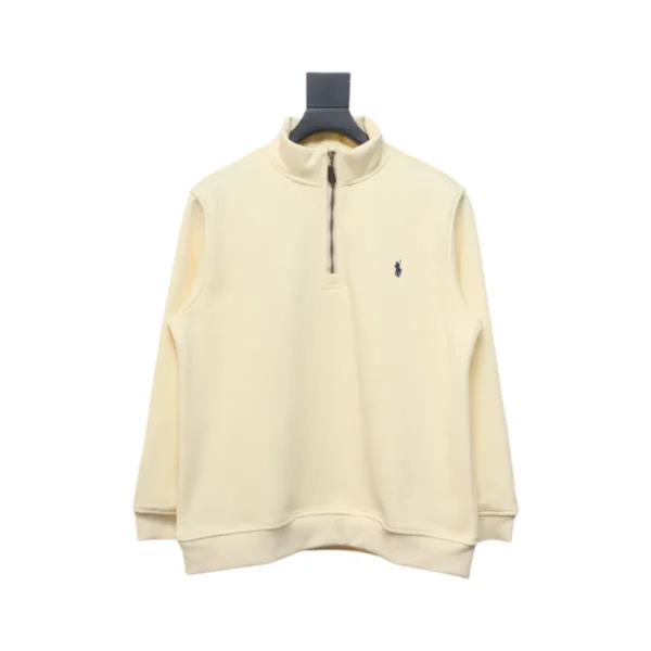 RL Cotton-Blend Quarter-Zip Sweater Beige