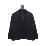 RL Cotton-Blend Quarter-Zip Sweater Black