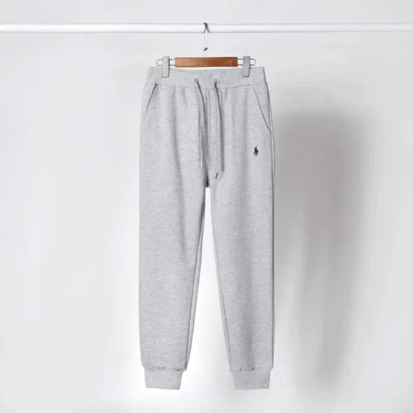 RL Pants Grey Black Logo Print and Gray Drawstring