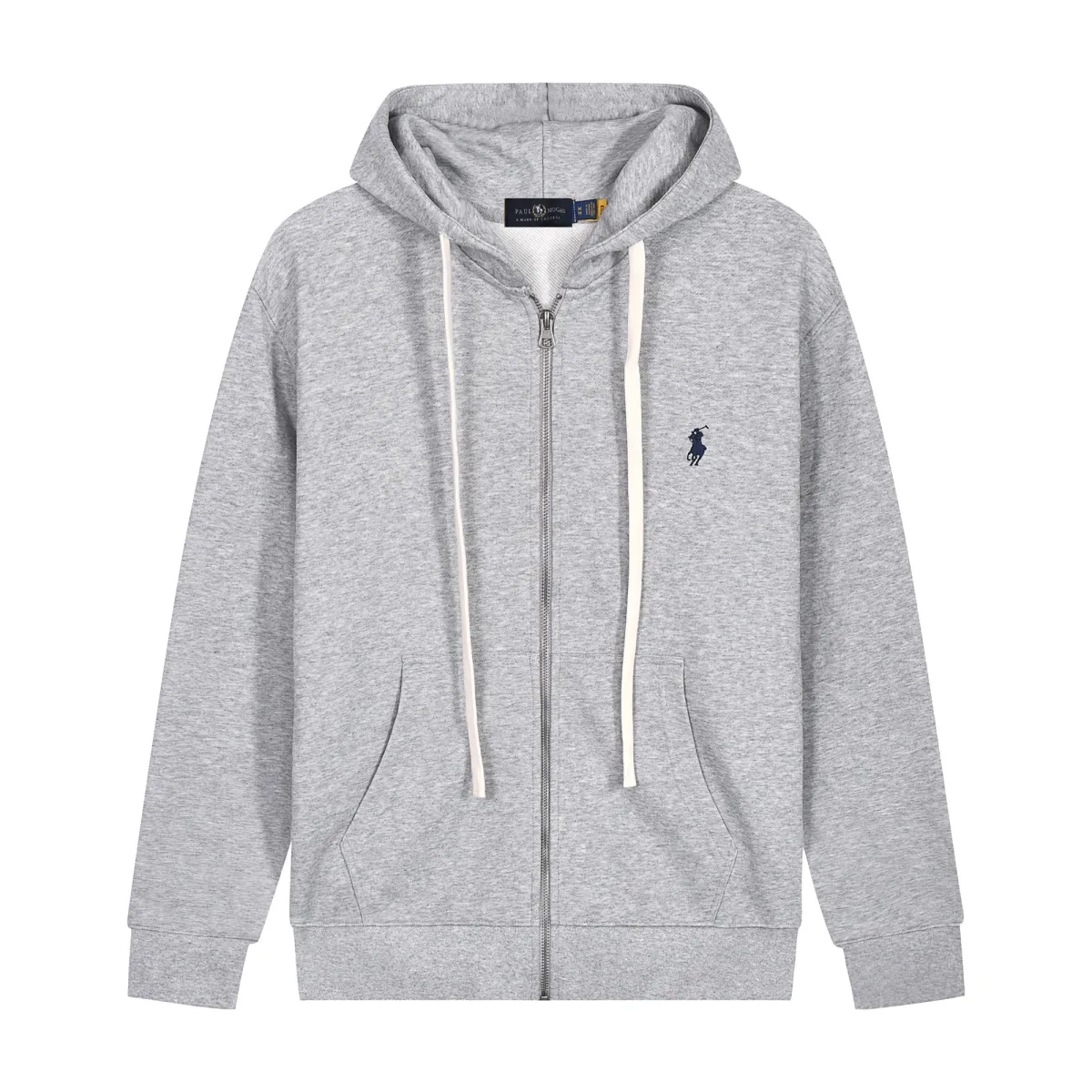 RL-Polo-Pony-Zip-up-Gray-Hoodie-Black-Logo-1.webp RL Polo Pony Zip-up Gray Hoodie Black Logo - Image 1