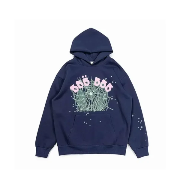 SPDR Spider Worldwide 555 Angel Number Hoodie Navy Blue