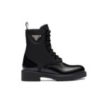 STIVALETTO IN PELLE SPAZZOLATA E RE-NYLON