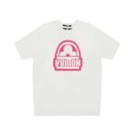 LV T-shirt White Pink Logo