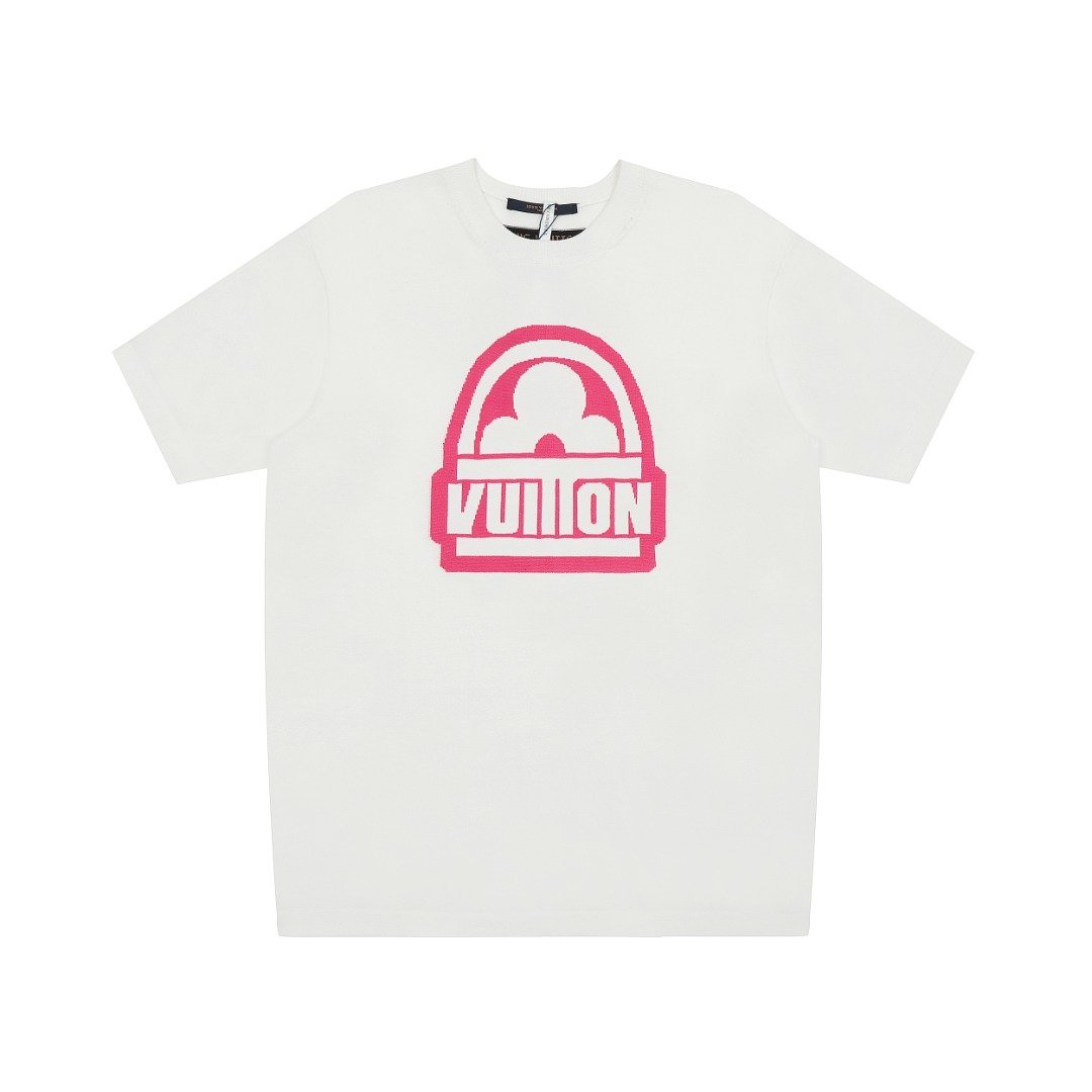 bbe35536.jpg LV T-shirt White Pink Logo - Image 1