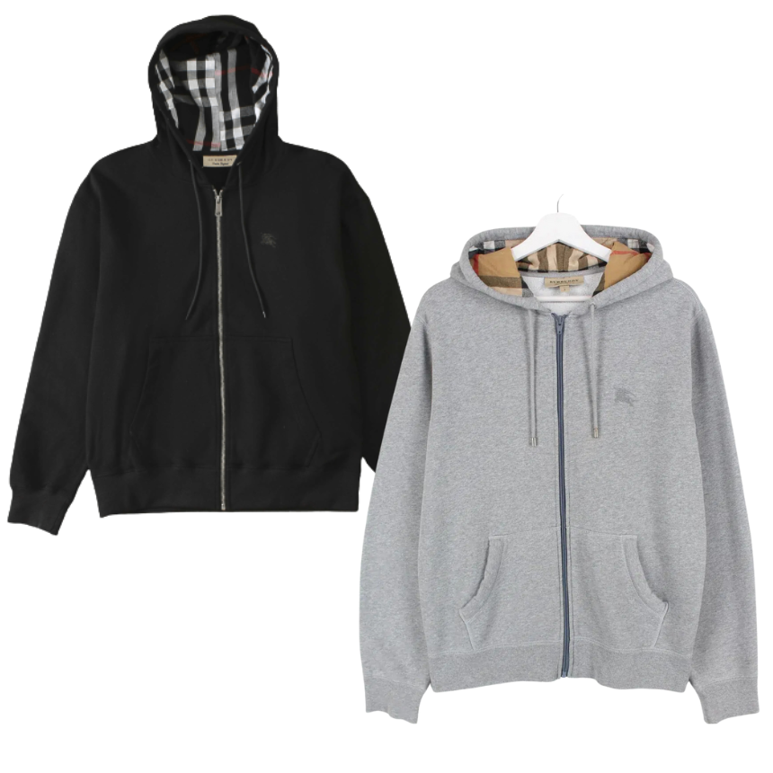 burberryblackandgrey.png BRBRY HOODIE Black/Grey - Image 1