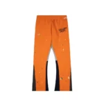 GD Painted Flare Sweat Pants Hot Orange-Black Patchwork