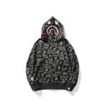 BP Hoodie Shark Logo Checkered Black
