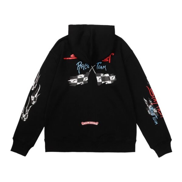 ewff0225-11-600x600-1.jpg CHRM HRTS Hoodie Race Team Graphic Black CH078 - Image 1