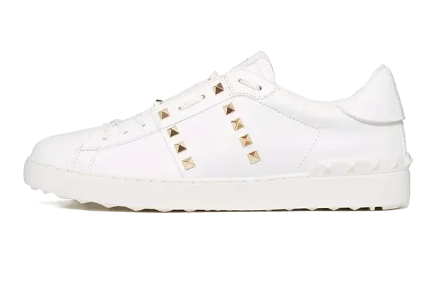 VLTN Sneaker Rockstud White Gold