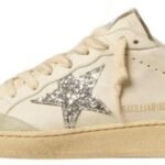 Ball Star con stella in glitter argento e talloncino in glitter rosa