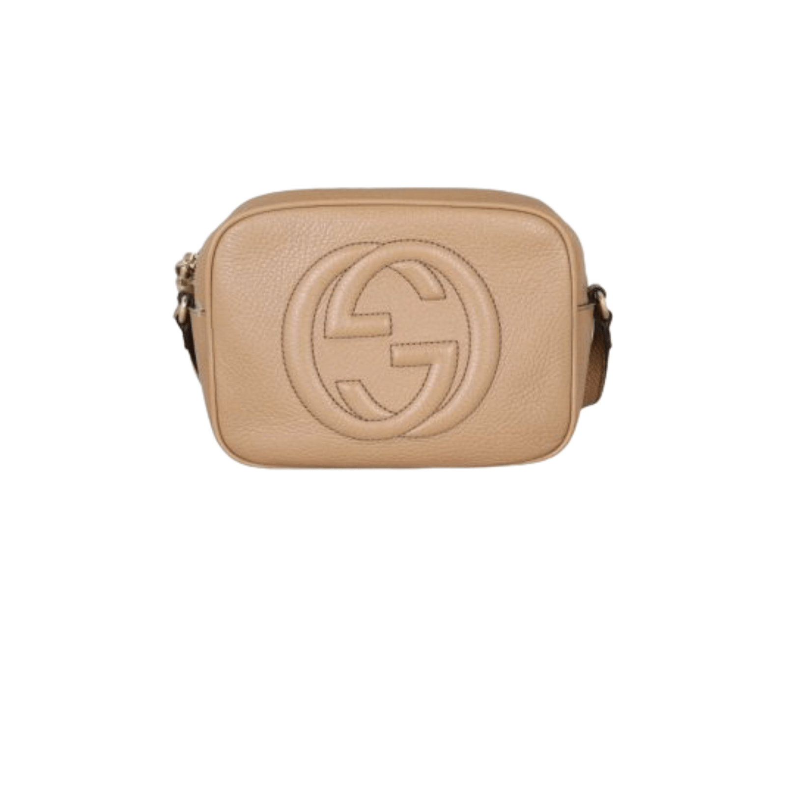 instories_0f58ddd2-9216-4baa-9ab6-61ab7449ef80-5.png BORSA A SPALLA SOHO PICCOLA IN PELLE BEIGE CHIARO - Image 1