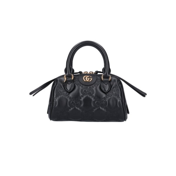 BORSA TOTE GG METALESSÉ NERO LOGO ORO