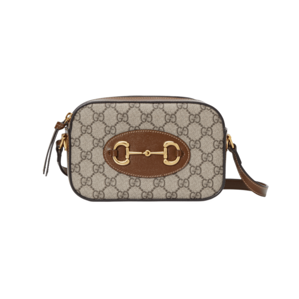 BORSA A SPALLA HORSEBIT 1955 MISURA PICCOLA SUPREME BEIGE ED EBANO