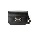 BORSA A SPALLA HORSEBIT 1955 IN PELLE LISCIA NERO