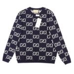 GG Sweater Monogram Knit Navy